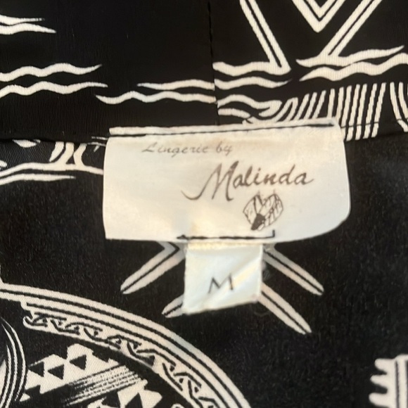Lingerie by Malinda, vintage black & cream size medium Hawaiian Tiki images. - Picture 6 of 6